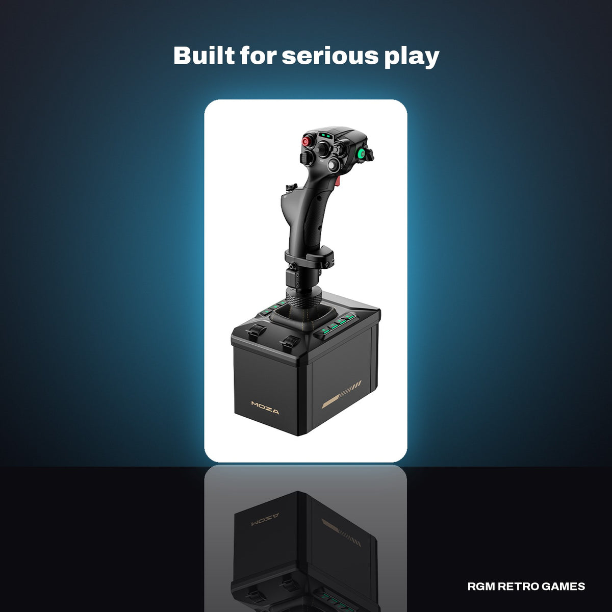 MOZA AB6 Flight Simulator Bundle (AB6 6 Nm FFB Base + MHG Flightstick) in a dark studio setting