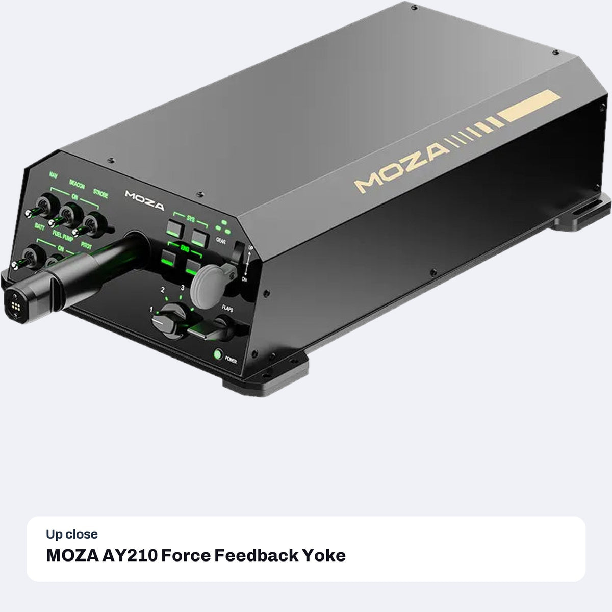 MOZA AY210 Force Feedback Yoke Base, close-up detail