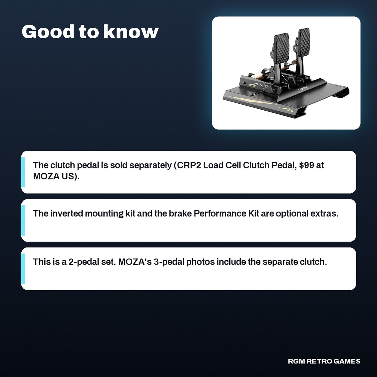 MOZA CRP2 Load Cell Pedals (Throttle + Brake), good to know before you buy