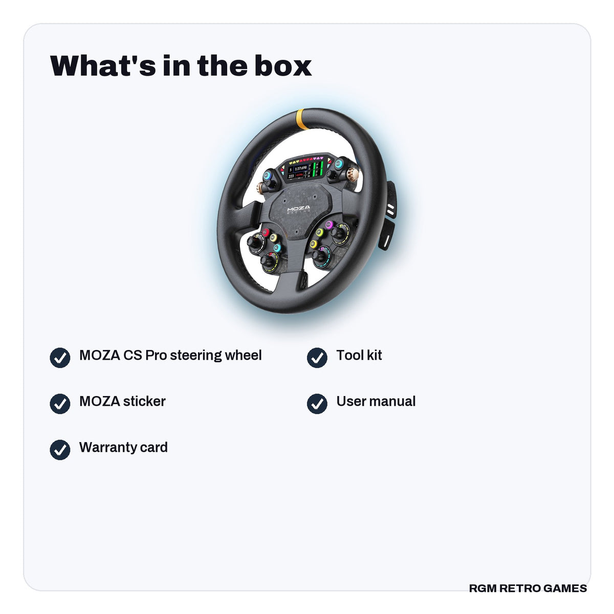 What's in the box with the MOZA CS Pro Steering Wheel (325 mm GT3 Wheel with HD Display)