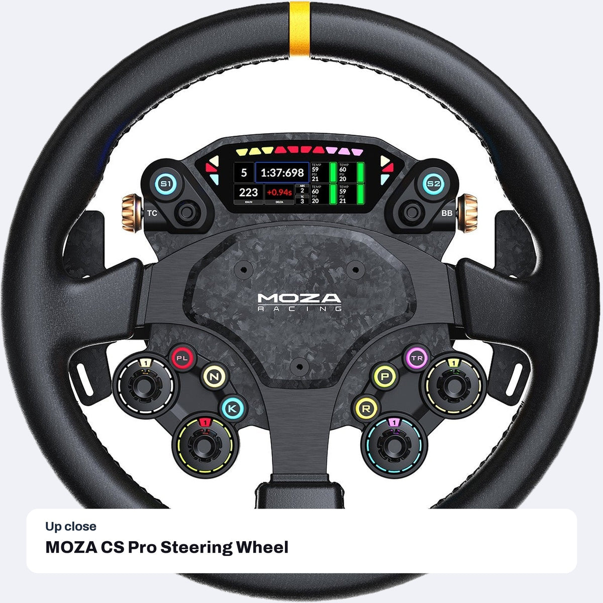 MOZA CS Pro Steering Wheel (325 mm GT3 Wheel with HD Display), close-up detail