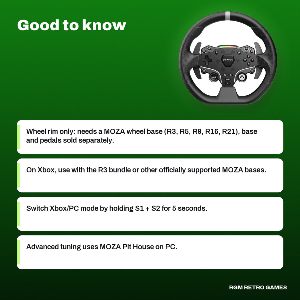 MOZA ESX Steering Wheel for PC & Xbox, good to know before you buy