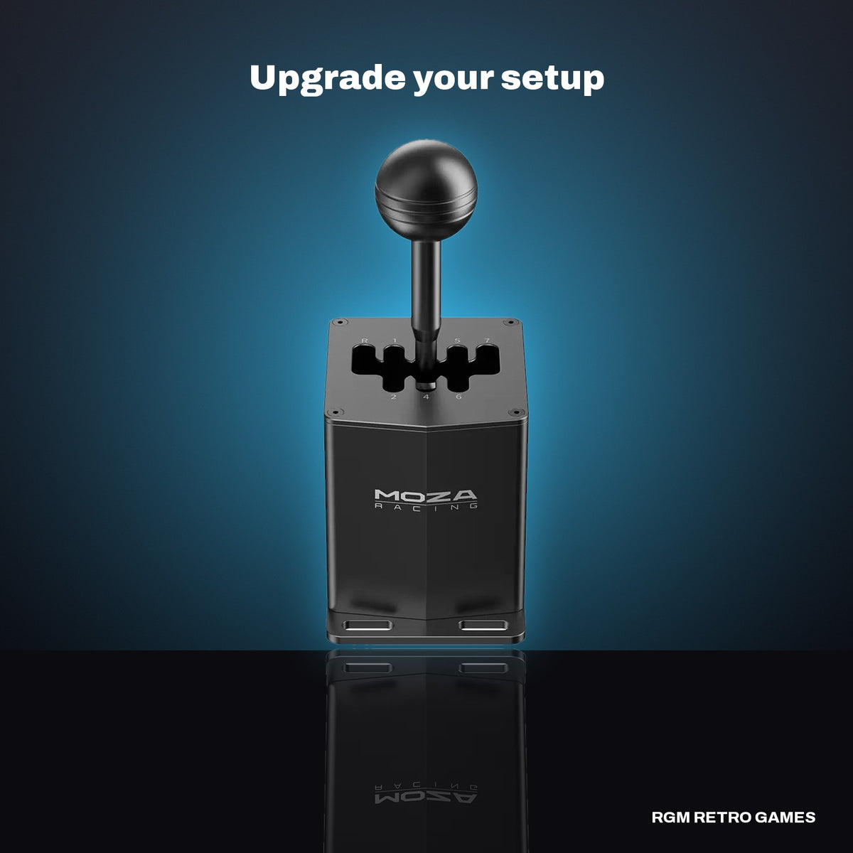 MOZA HGP Shifter in a dark studio setting