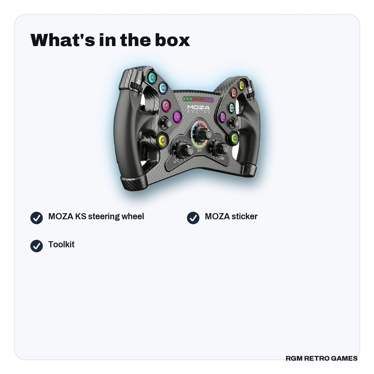What's in the box with the MOZA KS Steering Wheel (300 mm Butterfly GT Wheel)