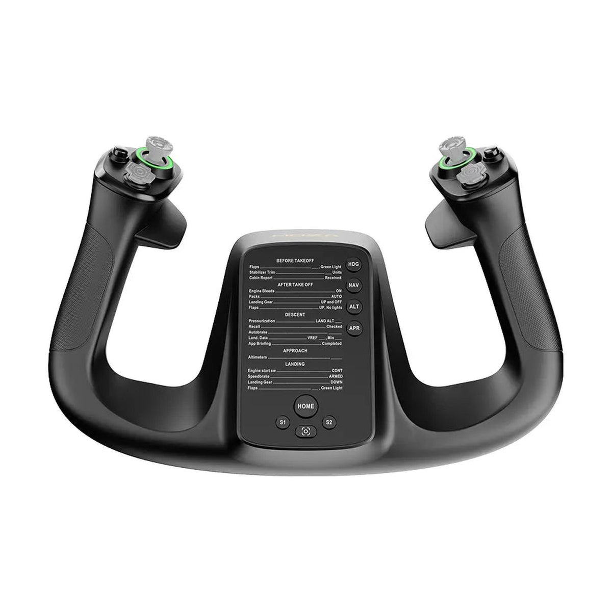 MOZA MFY Yoke Handle for Flight Simulation, front view on a white background
