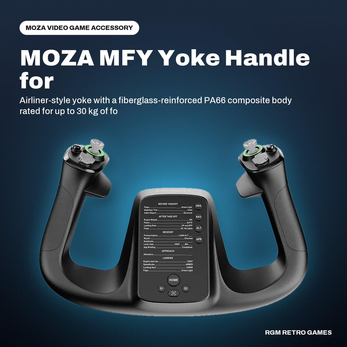 MOZA MFY Yoke Handle for Flight Simulation in a MOZA color scene