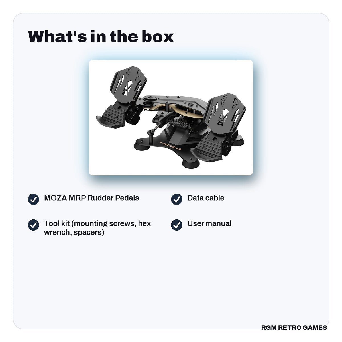 What's in the box with the MOZA MRP Rudder Pedals