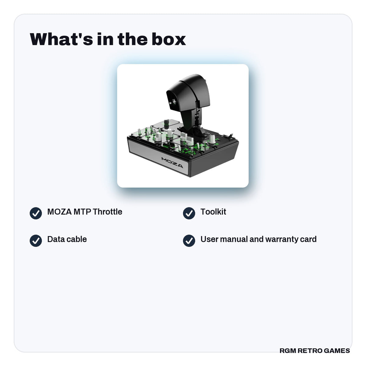 What's in the box with the MOZA MTP Throttle (Flight Sim Throttle)