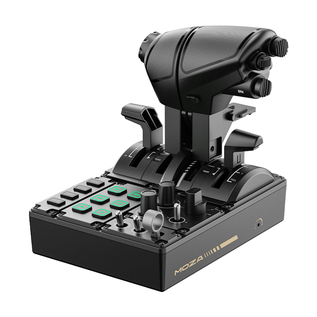 MOZA MTQ Throttle Quadrant (Throttle Panel) for PC Flight Simulation, front view on a white background