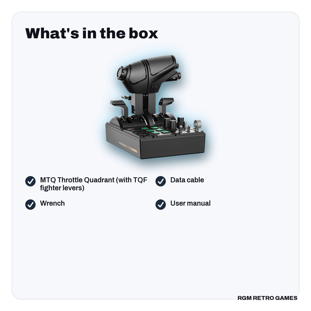 What's in the box with the MOZA MTQ Throttle Quadrant (Throttle Panel) for PC Flight Simulation