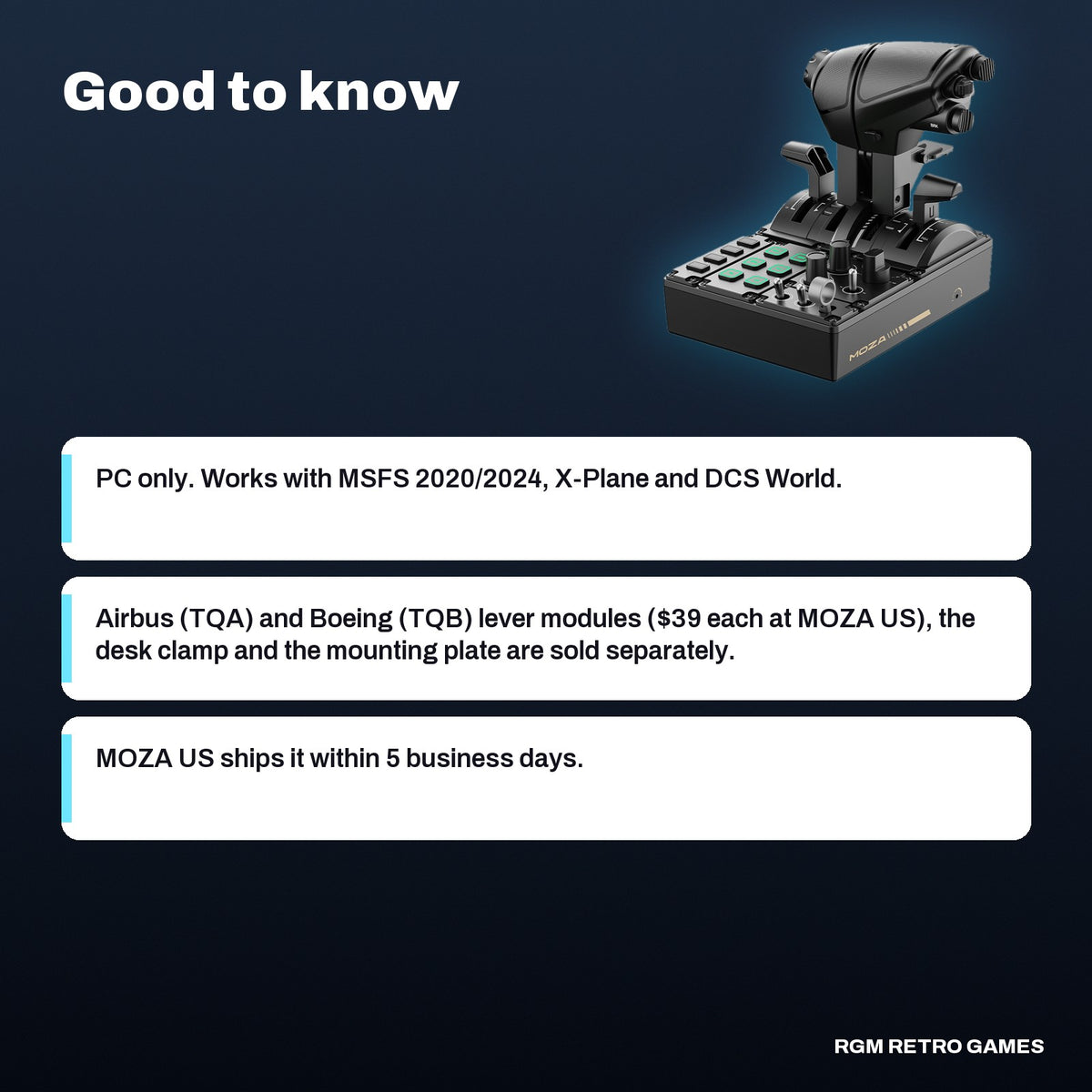MOZA MTQ Throttle Quadrant (Throttle Panel) for PC Flight Simulation, good to know before you buy