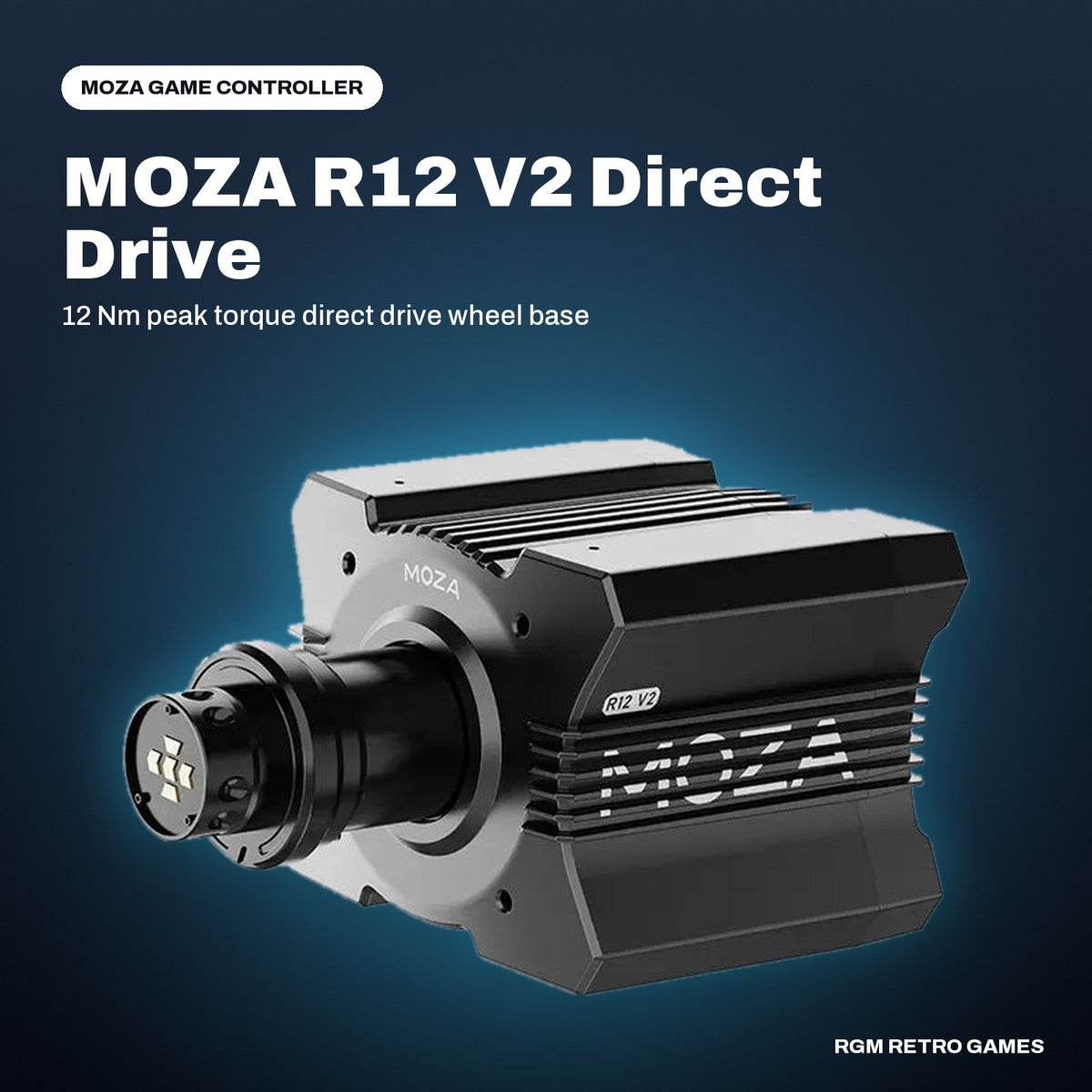 MOZA R12 V2 Direct Drive Wheel Base in a MOZA color scene