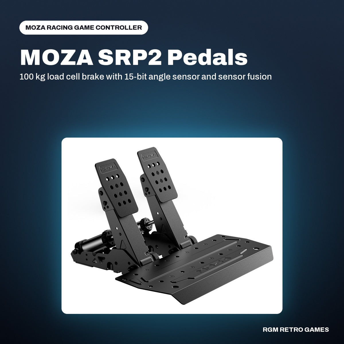 MOZA SRP2 Pedals (Throttle + Brake) in a MOZA Racing color scene