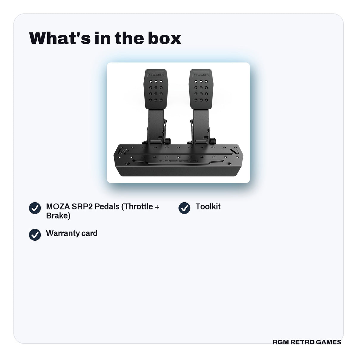 What's in the box with the MOZA SRP2 Pedals (Throttle + Brake)