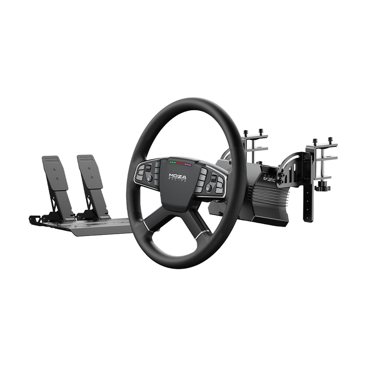 MOZA Trucking Bundle (R5 Truck Driving Simulator Bundle), front view on a white background