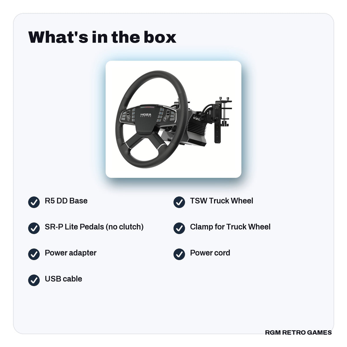 What's in the box with the MOZA Trucking Bundle (R5 Truck Driving Simulator Bundle)