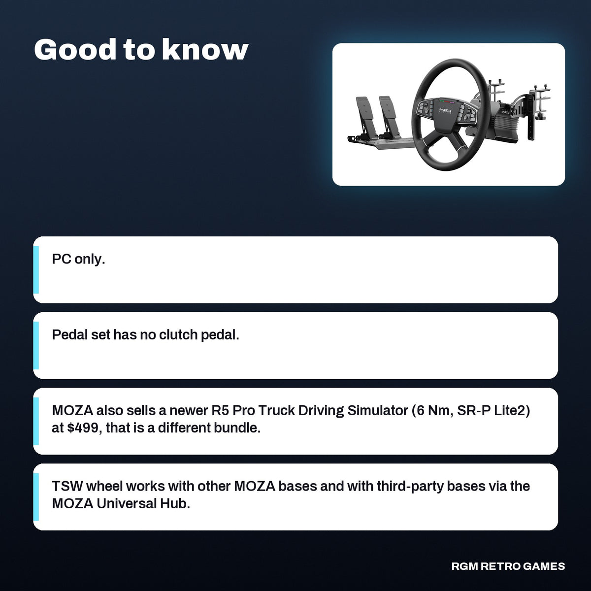 MOZA Trucking Bundle (R5 Truck Driving Simulator Bundle), good to know before you buy