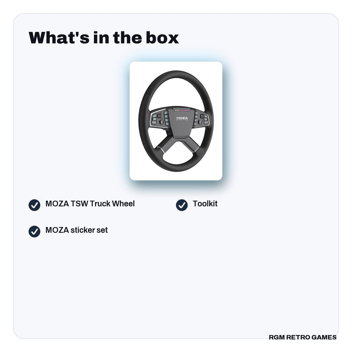 What's in the box with the MOZA TSW Truck Wheel (400 mm Truck Sim Steering Wheel)