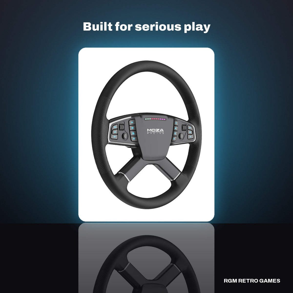 MOZA TSW Truck Wheel (400 mm Truck Sim Steering Wheel) in a dark studio setting