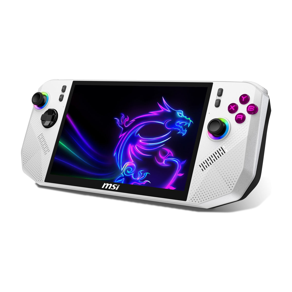 MSI Claw A8 BZ2EM Gaming Handheld (AMD Ryzen Z2 Extreme, 24GB, 1TB), front view on a white background