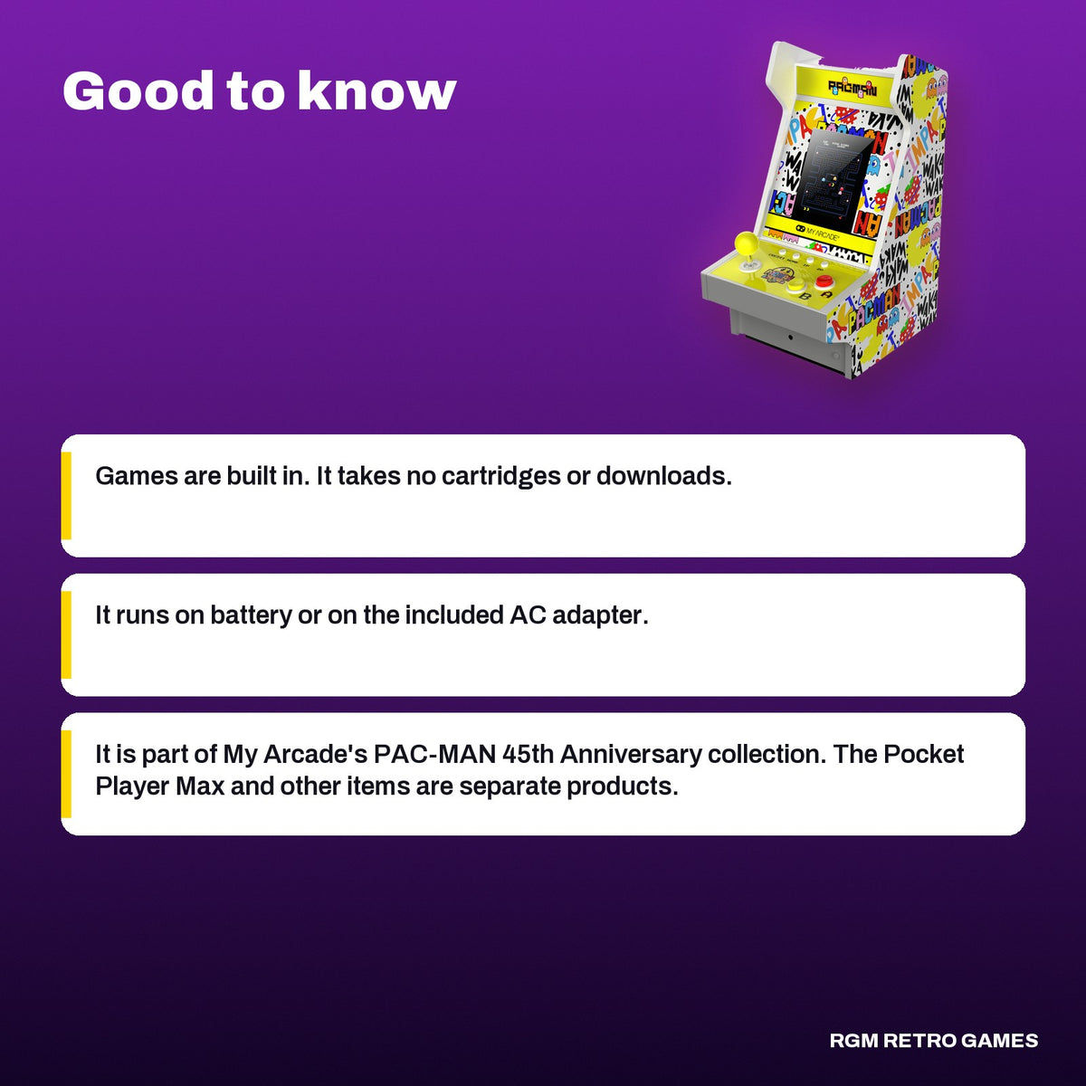 My Arcade PAC-MAN 45th Anniversary Mighty Player, good to know before you buy