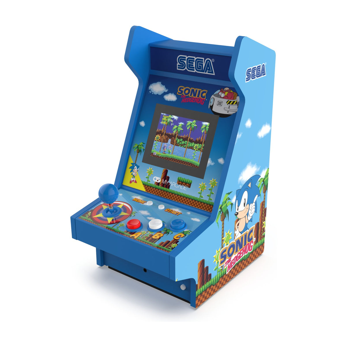 My Arcade Sonic the Hedgehog Mighty Player, front view on a white background