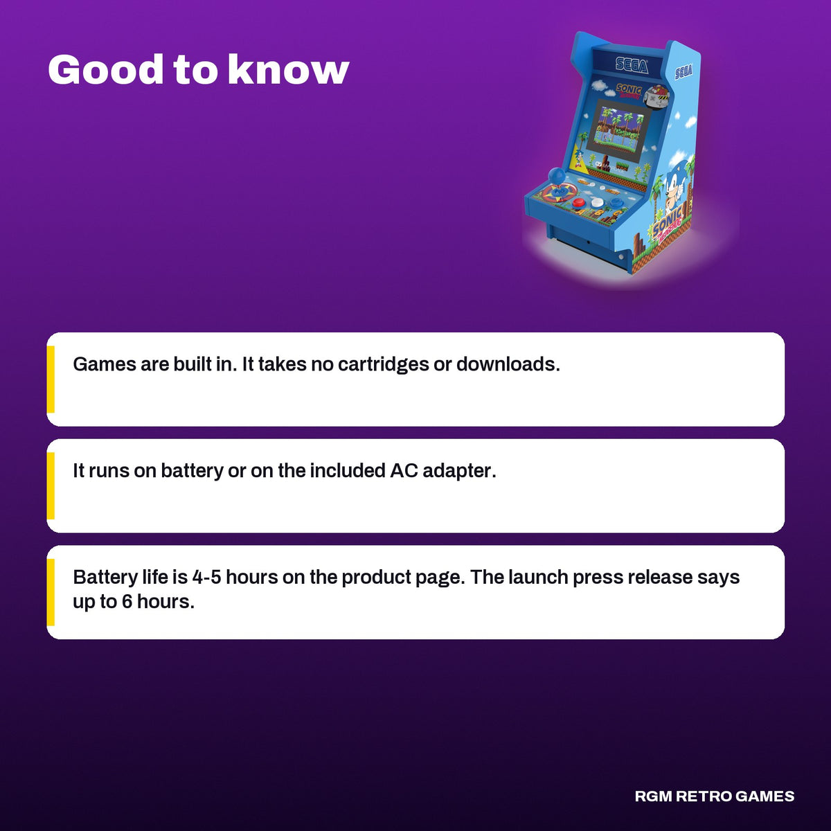 My Arcade Sonic the Hedgehog Mighty Player, good to know before you buy