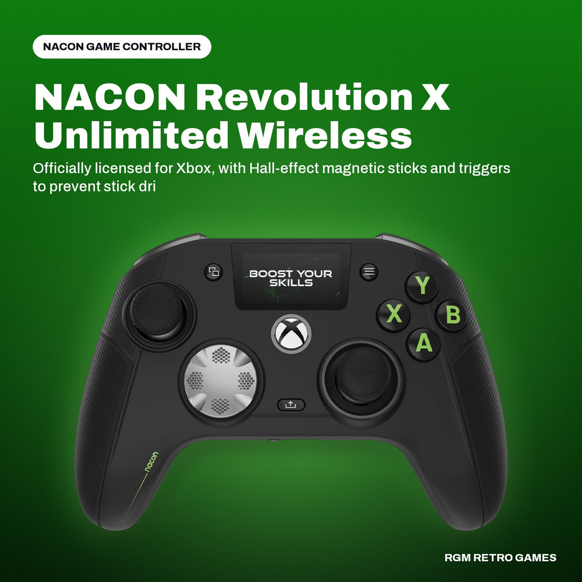 NACON Revolution X Unlimited Wireless Controller for Xbox Series X|S, Xbox One and PC - Black in a NACON color scene