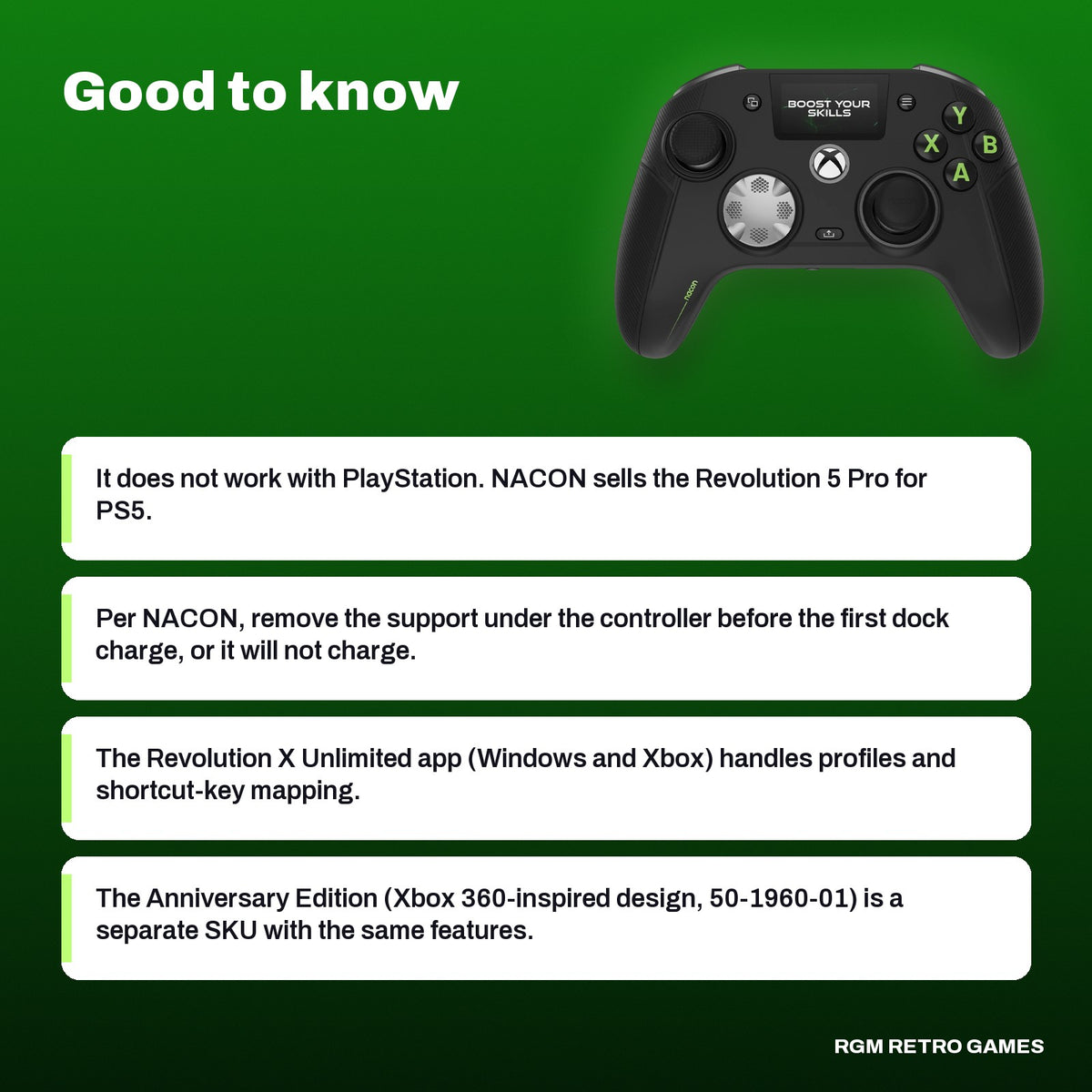 NACON Revolution X Unlimited Wireless Controller for Xbox Series X|S, Xbox One and PC - Black, good to know before you buy