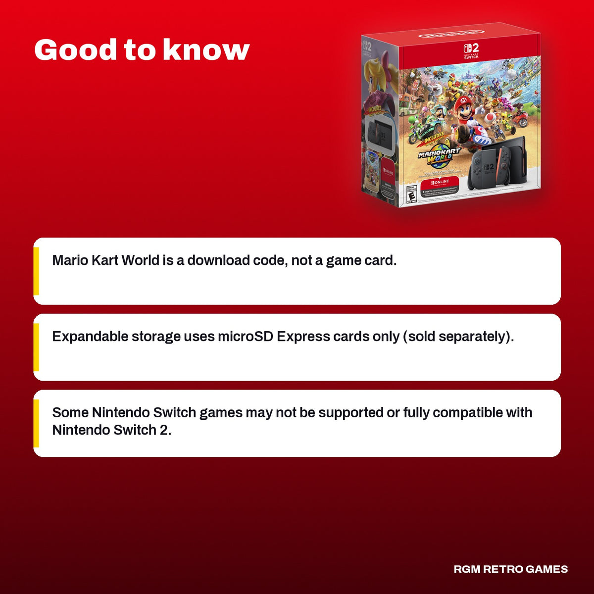 Nintendo Switch 2 + Mario Kart World Bundle (with 3-Month Nintendo Switch Online), good to know before you buy