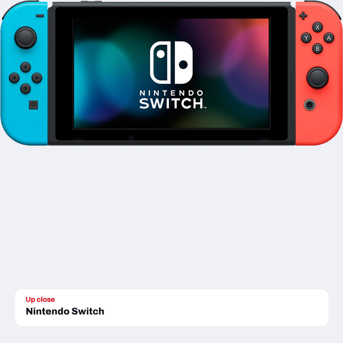 Nintendo Switch - Mario Kart 8 Deluxe Bundle (Neon Blue/Neon Red Joy-Con, full game download + 12-month Nintendo Switch Online), close-up detail