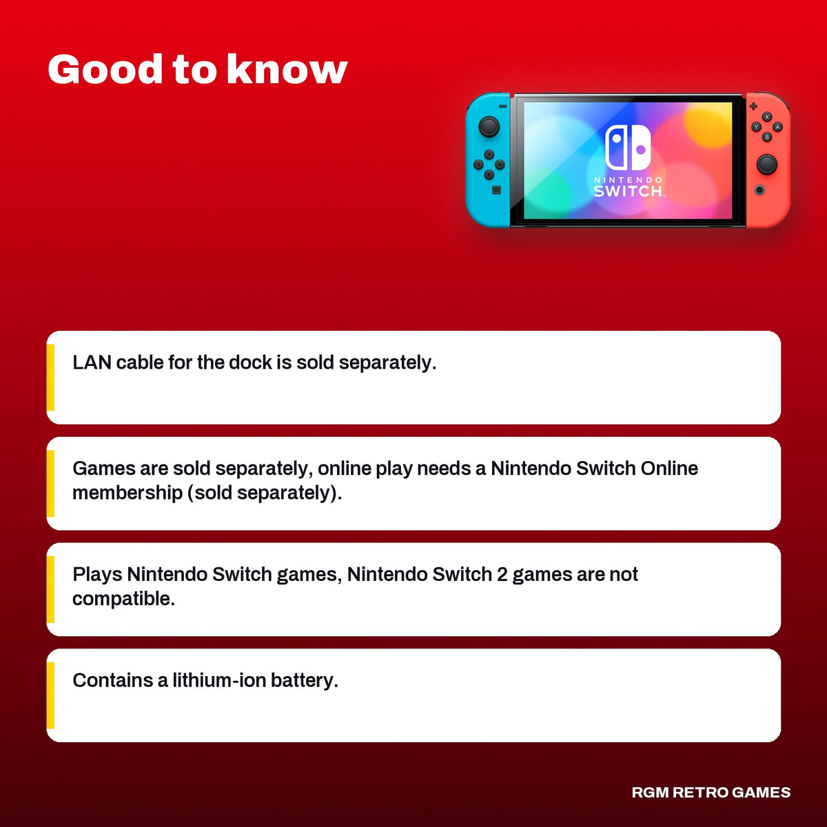 Nintendo Switch - OLED Model with Neon Red & Neon Blue Joy-Con, good to know before you buy