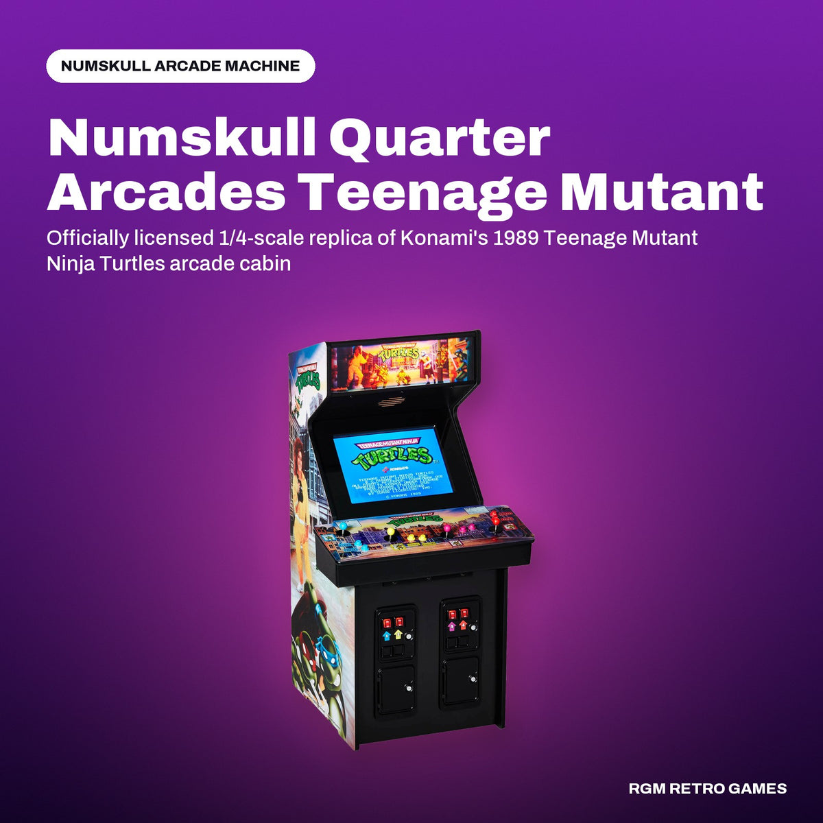 Numskull Quarter Arcades Teenage Mutant Ninja Turtles (1989) 1/4 Scale Arcade Cabinet in a Numskull color scene