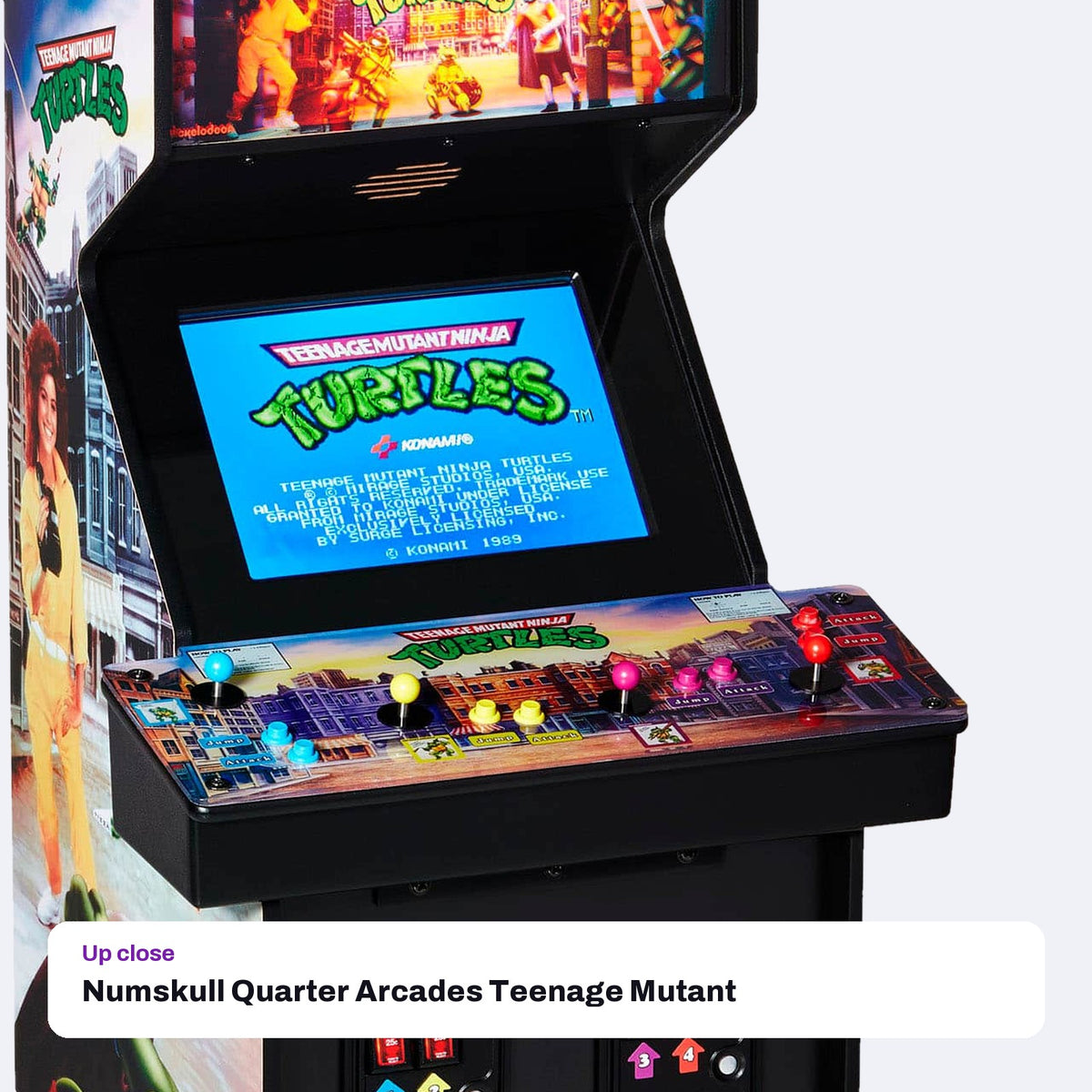 Numskull Quarter Arcades Teenage Mutant Ninja Turtles (1989) 1/4 Scale Arcade Cabinet, close-up detail