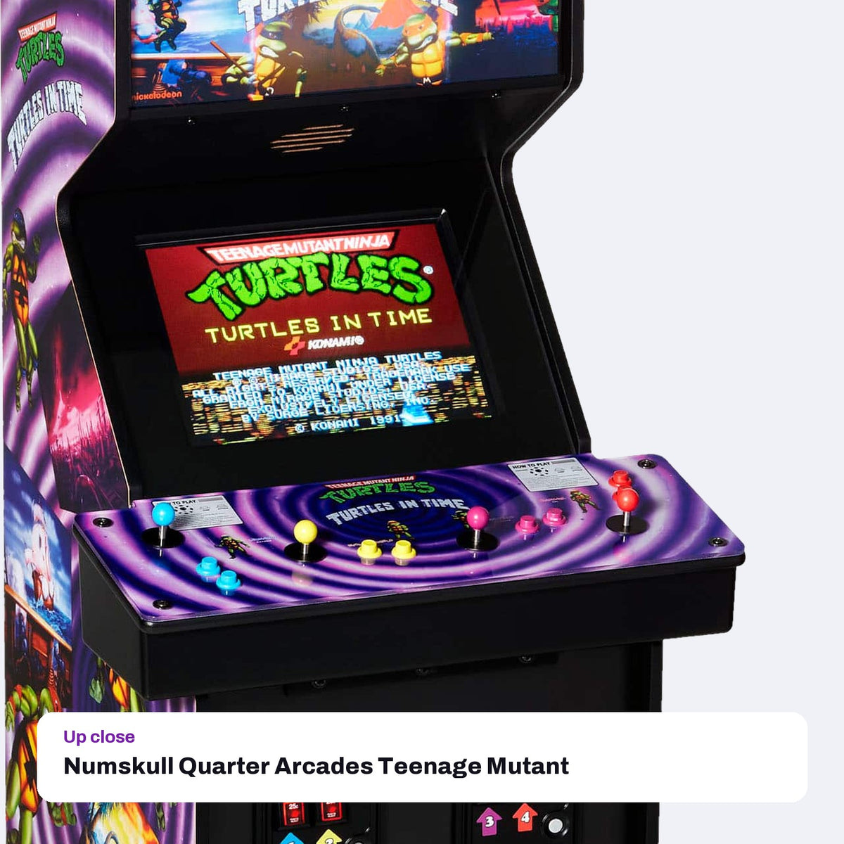 Numskull Quarter Arcades Teenage Mutant Ninja Turtles: Turtles in Time 1/4 Scale Arcade Cabinet, close-up detail