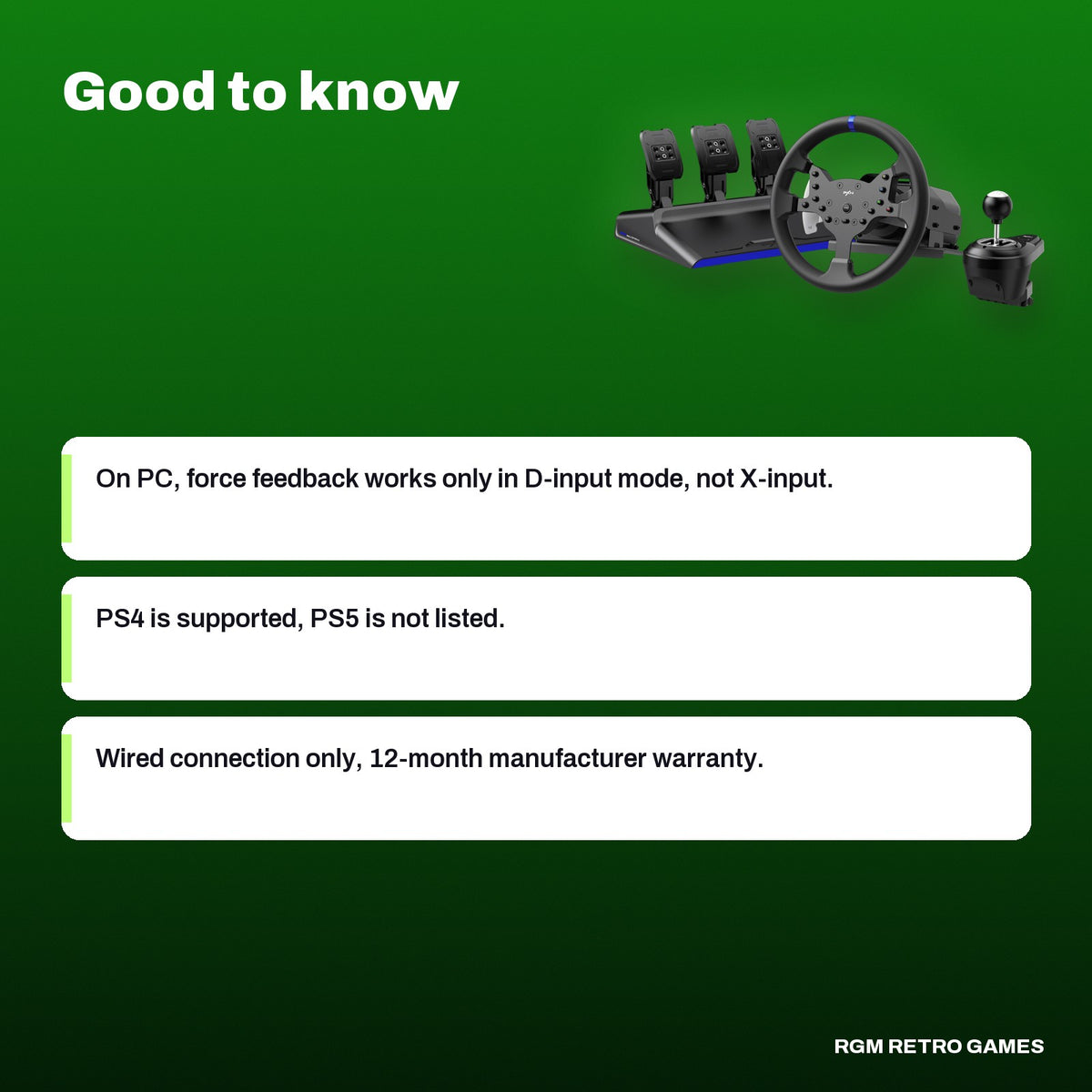 PXN V99 Force Feedback Racing Wheel with Pedals and Shifter, good to know before you buy