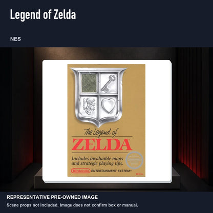 Representative pre-owned Legend of Zelda (NES), product image on a display panel.