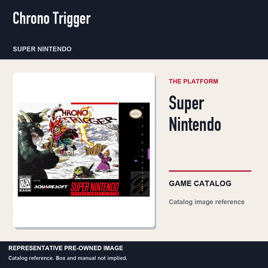 Representative pre-owned Chrono Trigger (Super Nintendo), platform product layout.