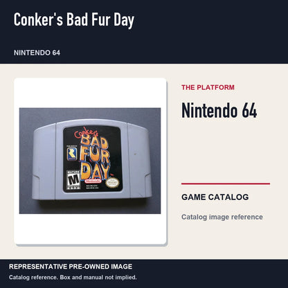 Representative pre-owned Conker's Bad Fur Day (Nintendo 64), platform product layout.