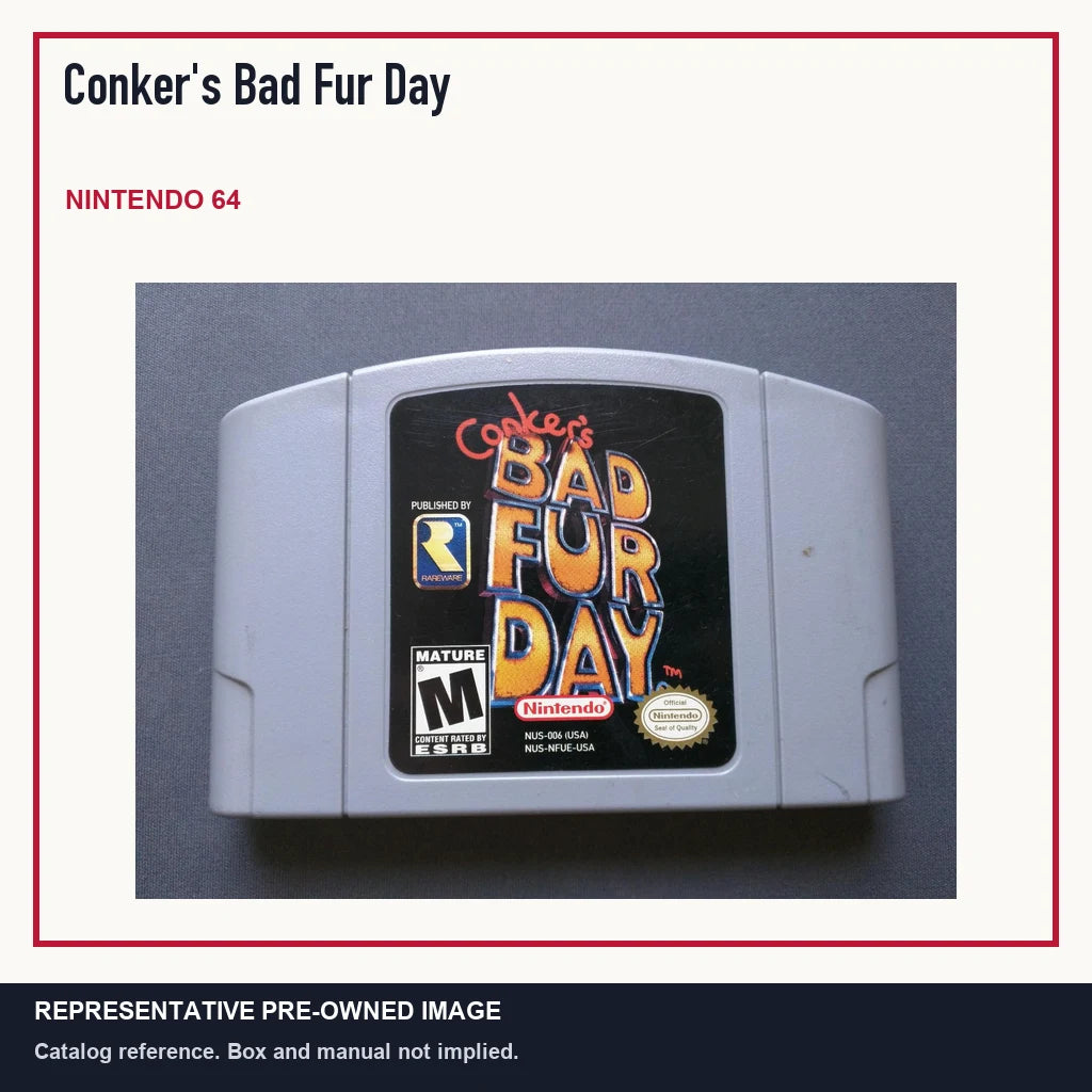 Representative pre-owned Conker's Bad Fur Day (Nintendo 64), minimal product layout.