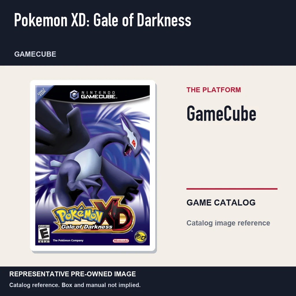 Representative pre-owned Pokemon XD: Gale of Darkness (GameCube), platform product layout.