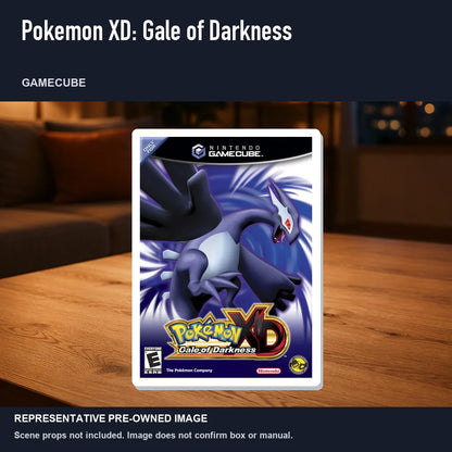 Representative pre-owned Pokemon XD: Gale of Darkness (GameCube), product image in a styled room scene.
