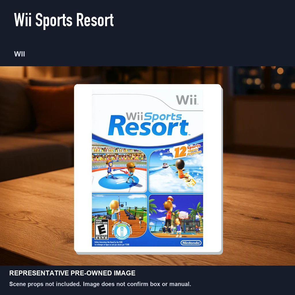 Representative pre-owned Wii Sports Resort (Wii), product image in a styled room scene.