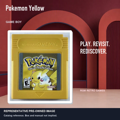 Representative pre-owned Pokemon Yellow (Game Boy), red retro product layout.