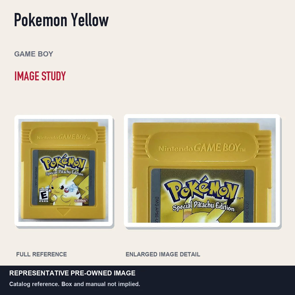Representative pre-owned Pokemon Yellow (Game Boy), full image and detail.