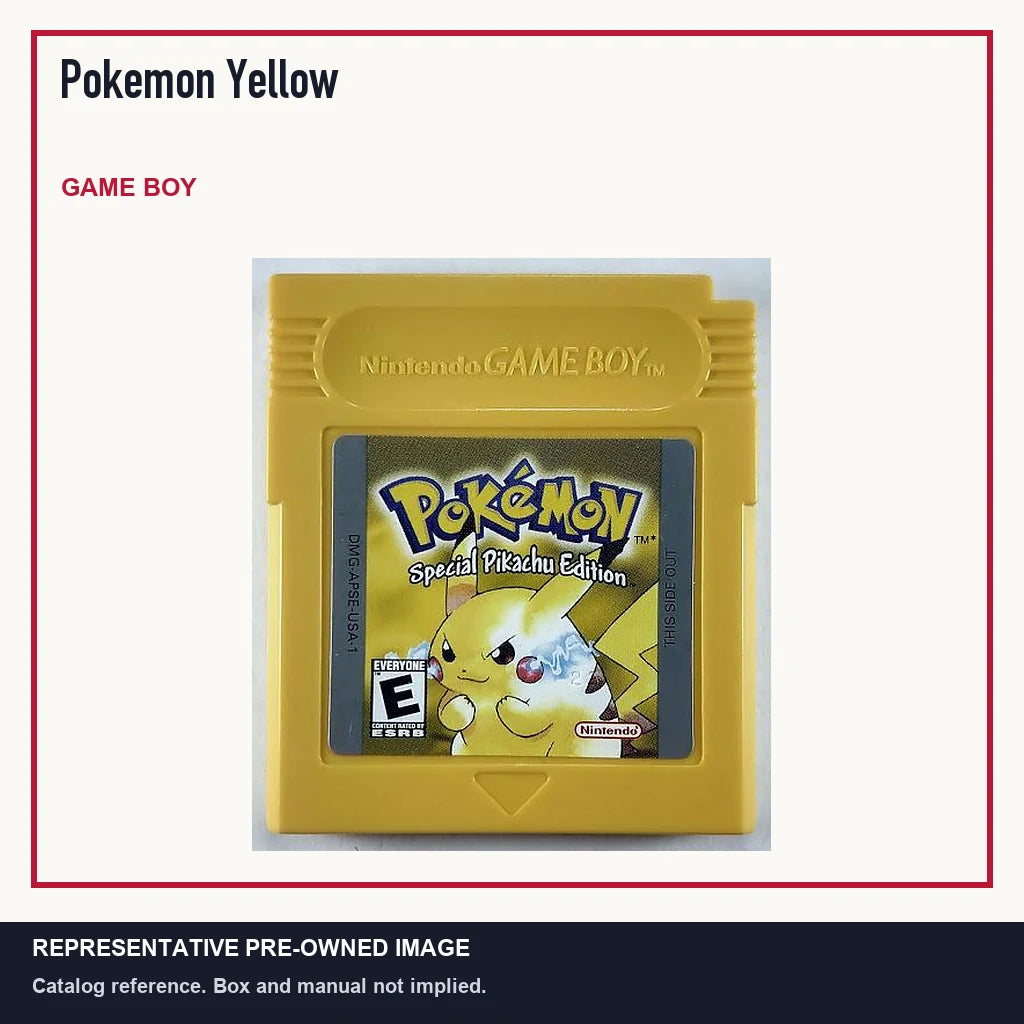 Representative pre-owned Pokemon Yellow (Game Boy), minimal product layout.