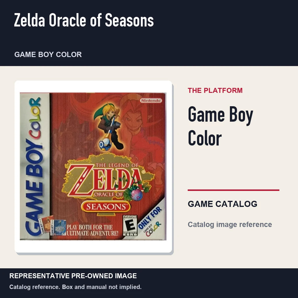 Representative pre-owned Zelda Oracle of Seasons (Game Boy Color), platform product layout.