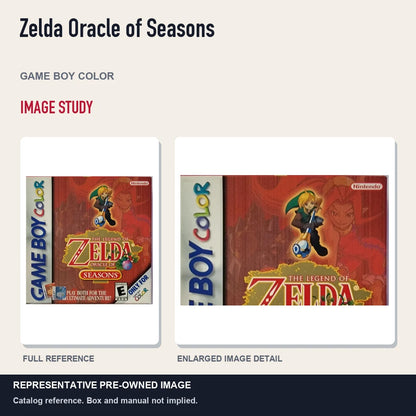 Representative pre-owned Zelda Oracle of Seasons (Game Boy Color), full image and detail.