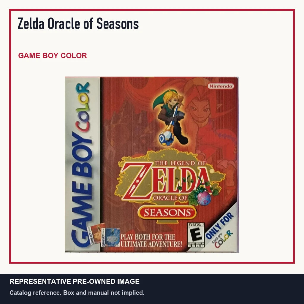 Representative pre-owned Zelda Oracle of Seasons (Game Boy Color), minimal product layout.