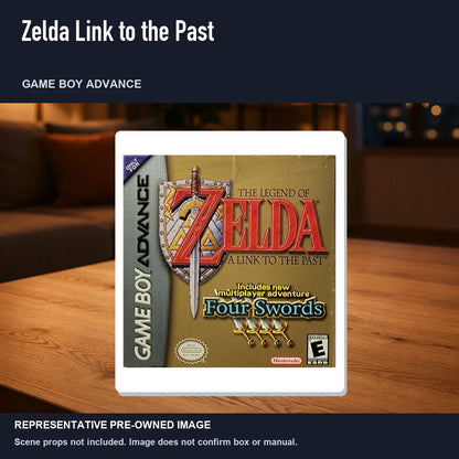 Representative pre-owned Zelda Link to the Past (Game Boy Advance), product image in a styled room scene.
